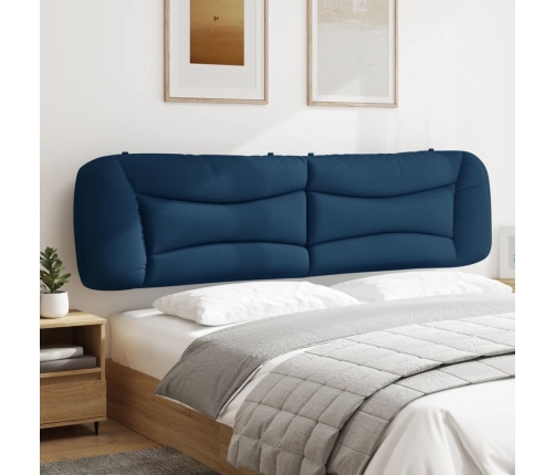 Cabecero de cama acolchado tela azul 200 cm