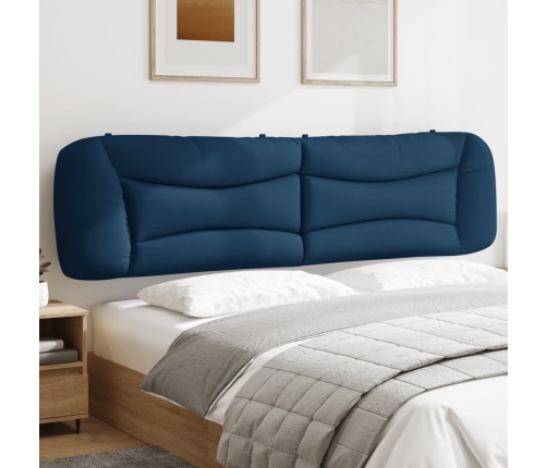 Cabecero de cama acolchado tela azul 200 cm