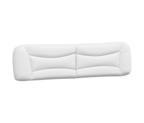 Cabecero de cama acolchado cuero sintético blanco 200 cm