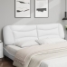 Cabecero de cama acolchado cuero sintético blanco 200 cm