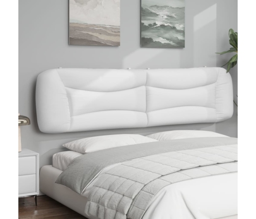 Cabecero de cama acolchado cuero sintético blanco 200 cm