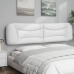 Cabecero de cama acolchado cuero sintético blanco 200 cm