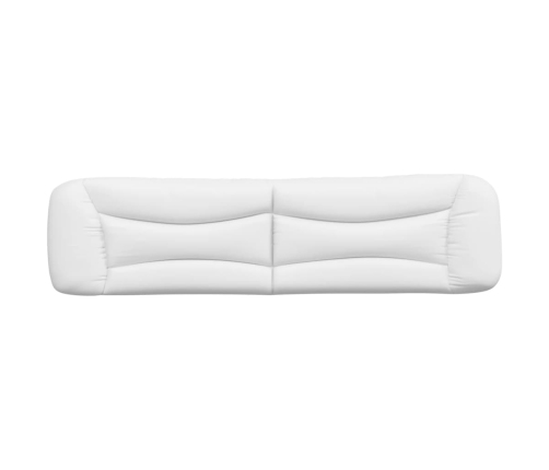 Cabecero de cama acolchado cuero sintético blanco 200 cm