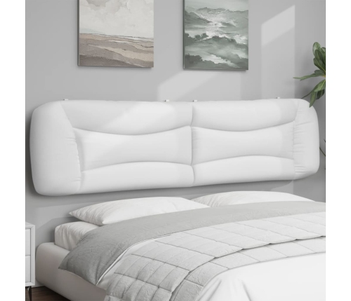 Cabecero de cama acolchado cuero sintético blanco 200 cm