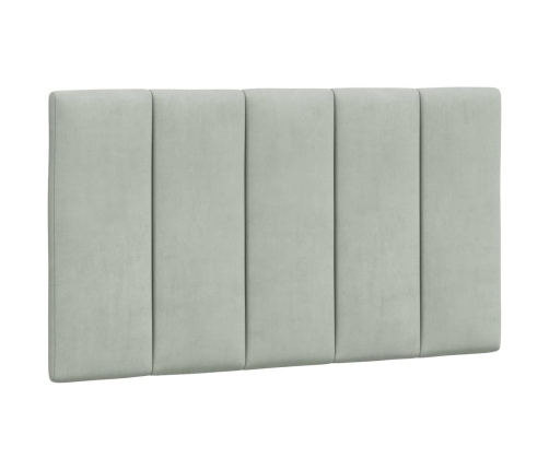 Cabecero de cama acolchado terciopelo gris claro 80 cm