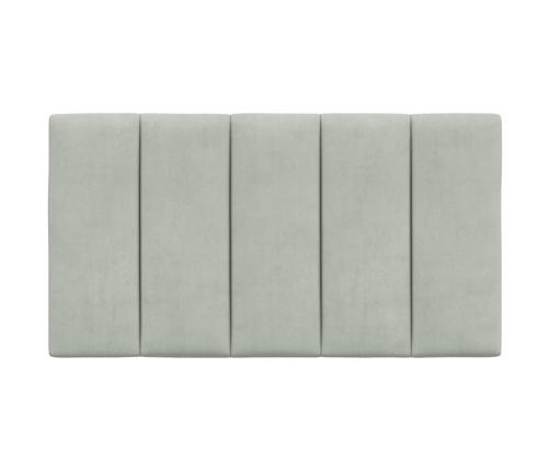 Cabecero de cama acolchado terciopelo gris claro 80 cm