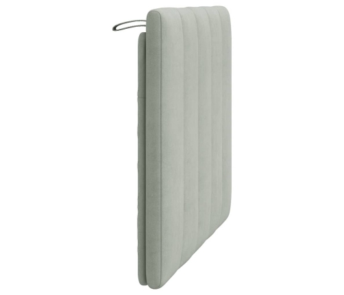 Cabecero de cama acolchado terciopelo gris claro 80 cm