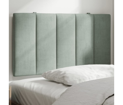 Cabecero de cama acolchado terciopelo gris claro 80 cm