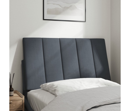 Cabecero de cama acolchado terciopelo gris oscuro 80 cm