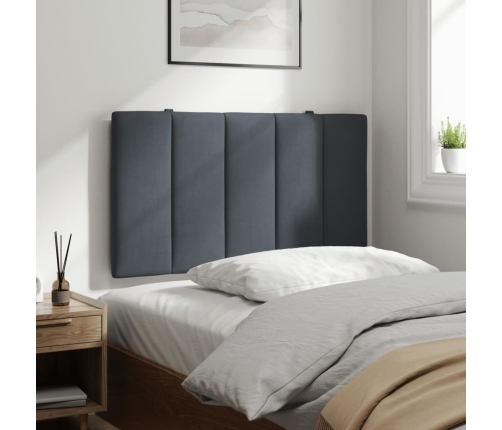 Cabecero de cama acolchado terciopelo gris oscuro 80 cm