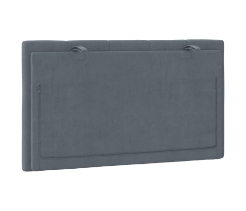 Cabecero de cama acolchado terciopelo gris oscuro 80 cm