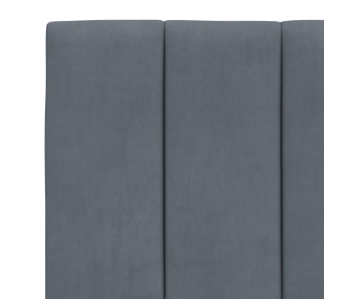 Cabecero de cama acolchado terciopelo gris oscuro 80 cm