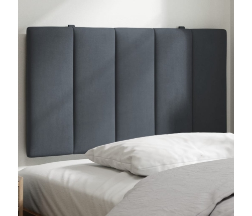 Cabecero de cama acolchado terciopelo gris oscuro 80 cm