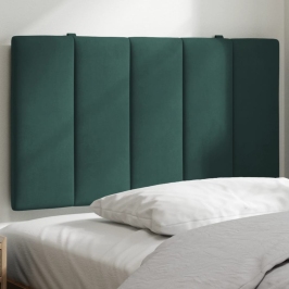 Cabecero de cama acolchado terciopelo verde oscuro 80 cm