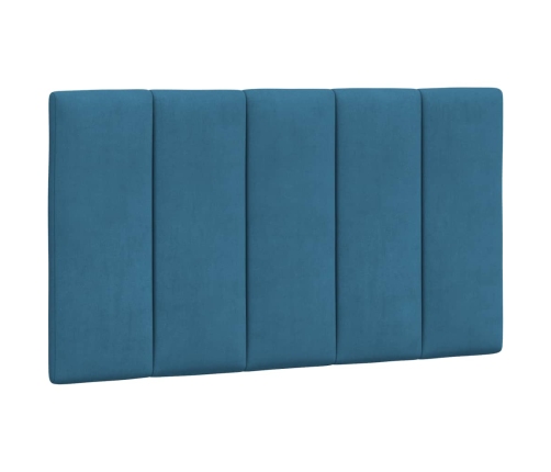 Cabecero de cama acolchado terciopelo azul 80 cm