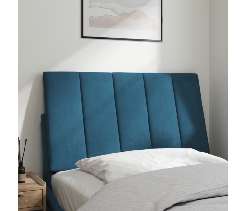 Cabecero de cama acolchado terciopelo azul 80 cm