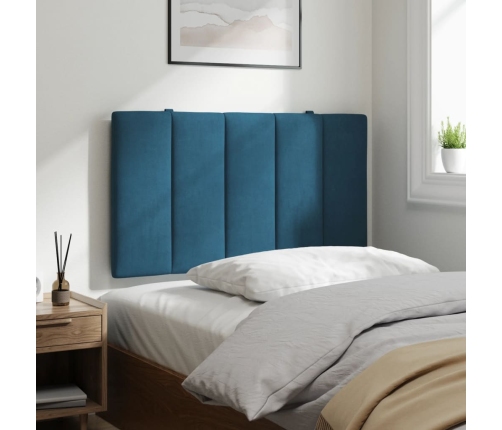 Cabecero de cama acolchado terciopelo azul 80 cm