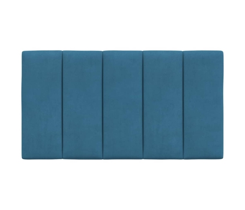 Cabecero de cama acolchado terciopelo azul 80 cm