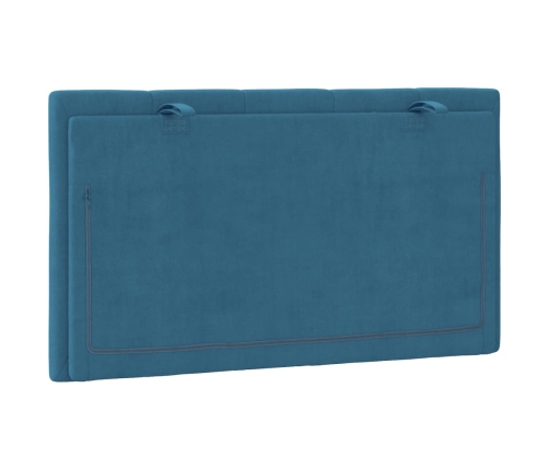 Cabecero de cama acolchado terciopelo azul 80 cm