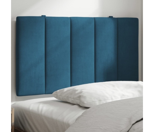 Cabecero de cama acolchado terciopelo azul 80 cm