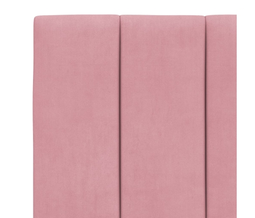 Cabecero de cama acolchado terciopelo rosa 80 cm