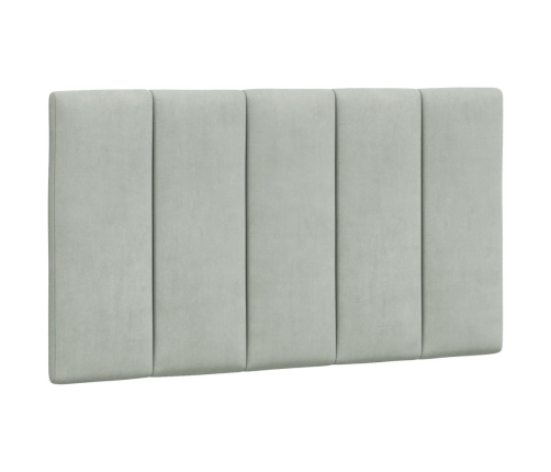 Cabecero de cama acolchado terciopelo gris claro 90 cm