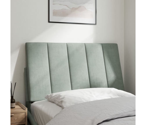 Cabecero de cama acolchado terciopelo gris claro 90 cm