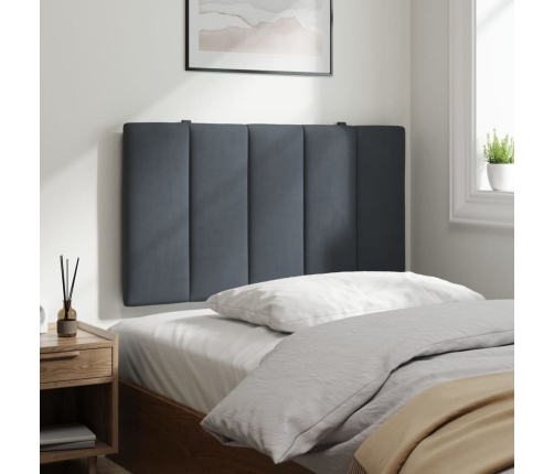 Cabecero de cama acolchado terciopelo gris oscuro 90 cm