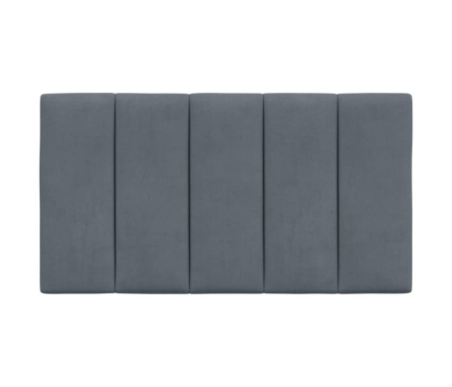 Cabecero de cama acolchado terciopelo gris oscuro 90 cm