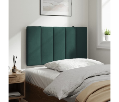 Cabecero de cama acolchado terciopelo verde oscuro 90 cm