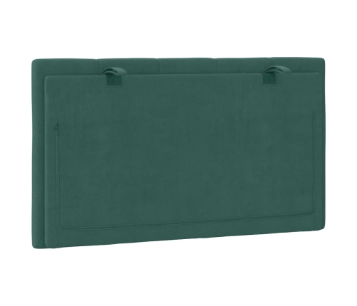 Cabecero de cama acolchado terciopelo verde oscuro 90 cm