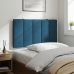 Cabecero de cama acolchado terciopelo azul 90 cm