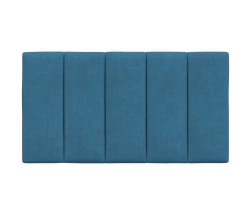 Cabecero de cama acolchado terciopelo azul 90 cm