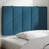 Cabecero de cama acolchado terciopelo azul 90 cm