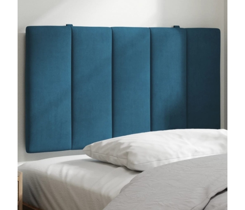 Cabecero de cama acolchado terciopelo azul 90 cm