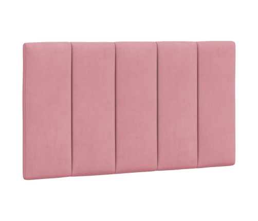Cabecero de cama acolchado terciopelo rosa 90 cm