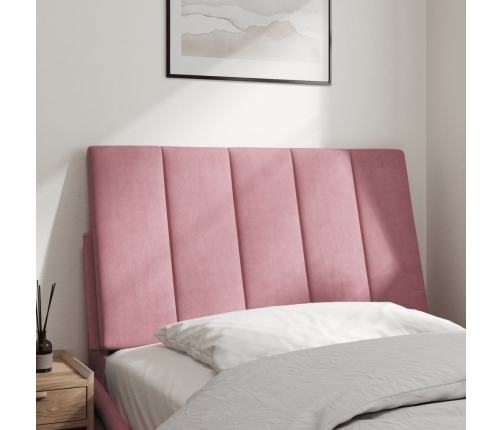 Cabecero de cama acolchado terciopelo rosa 90 cm