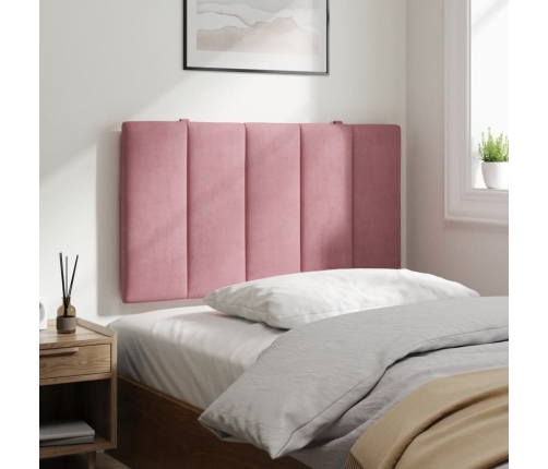 Cabecero de cama acolchado terciopelo rosa 90 cm