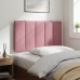 Cabecero de cama acolchado terciopelo rosa 90 cm
