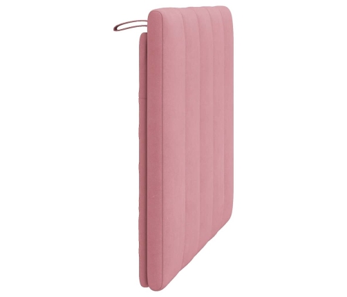 Cabecero de cama acolchado terciopelo rosa 90 cm