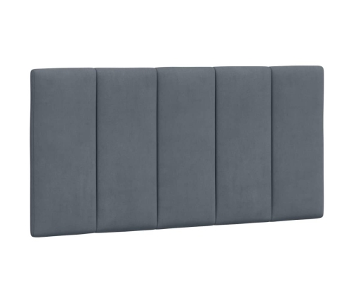 Cabecero de cama acolchado terciopelo gris oscuro 100 cm