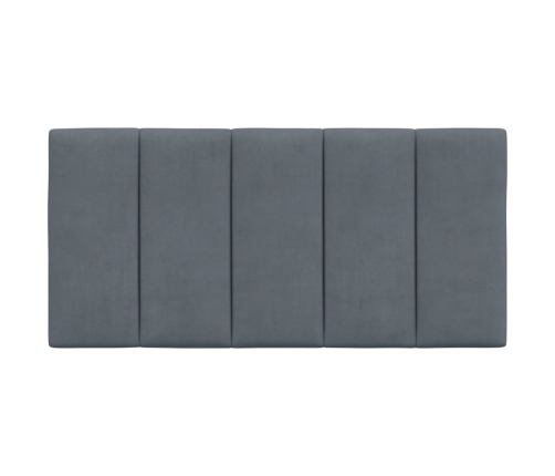 Cabecero de cama acolchado terciopelo gris oscuro 100 cm