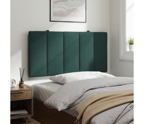 Cabecero de cama acolchado terciopelo verde oscuro 100 cm