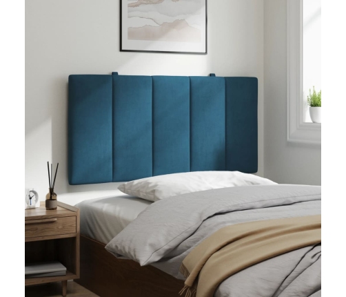 Cabecero de cama acolchado terciopelo azul 100 cm