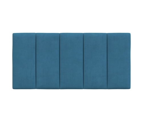 Cabecero de cama acolchado terciopelo azul 100 cm