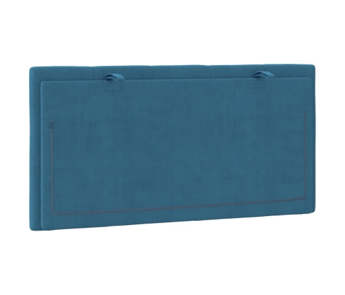 Cabecero de cama acolchado terciopelo azul 100 cm