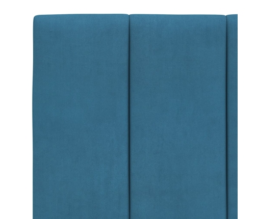 Cabecero de cama acolchado terciopelo azul 100 cm