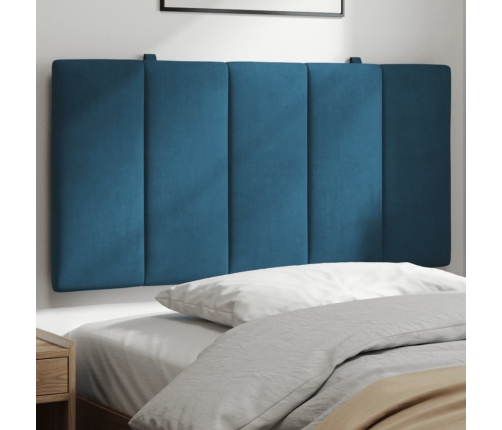 Cabecero de cama acolchado terciopelo azul 100 cm