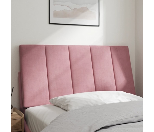 Cabecero de cama acolchado terciopelo rosa 100 cm