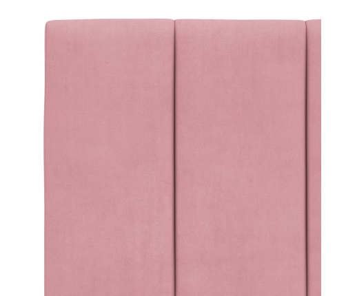 Cabecero de cama acolchado terciopelo rosa 100 cm